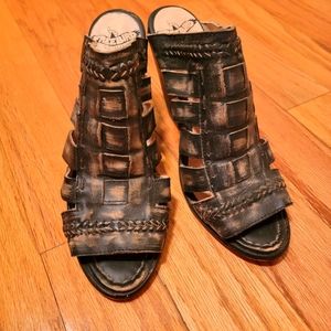 Freebird by Steven leather heeled mules